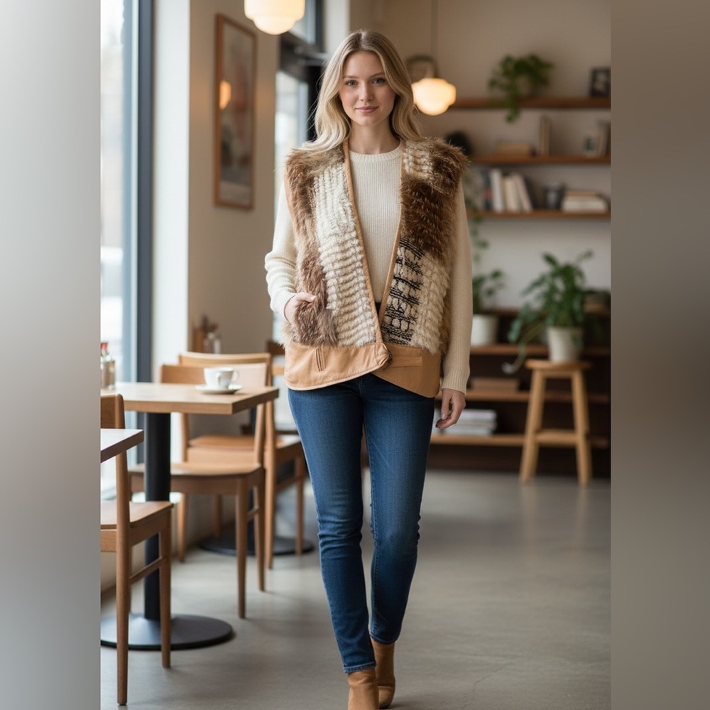 Elegant Fur-Trimmed Vest for Women